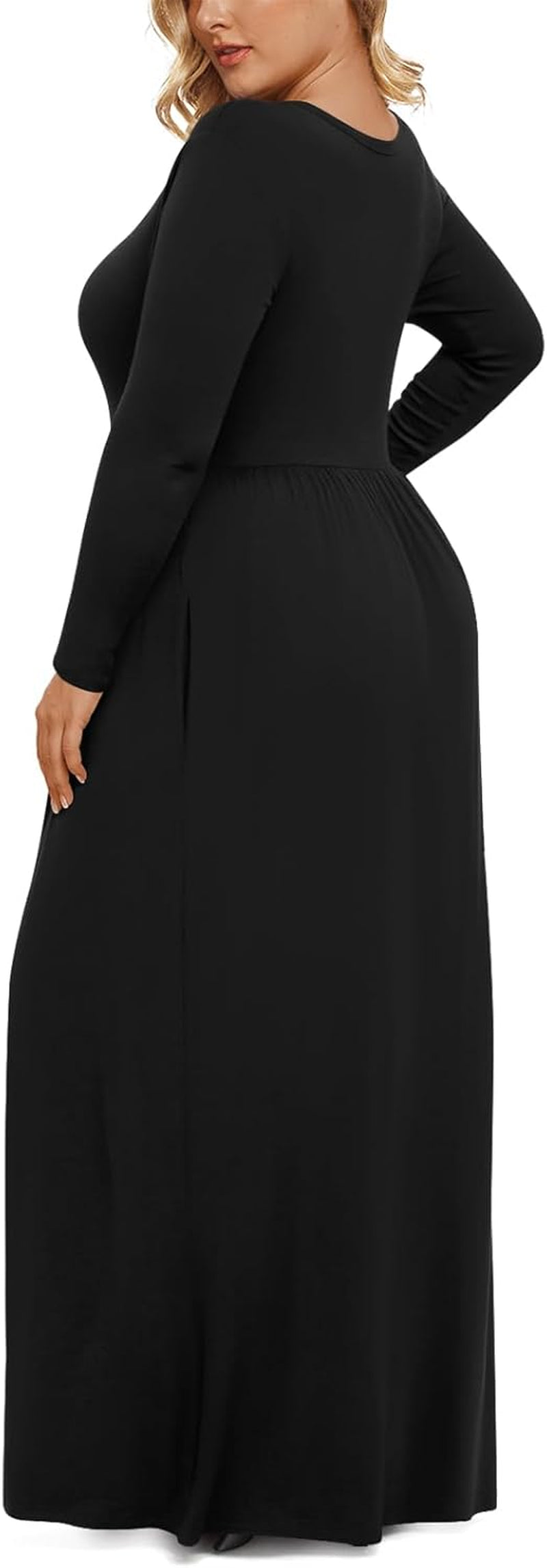 2022 Women Spring Casual XL-6XL plus Size Maxi Dress Soft with Pockets