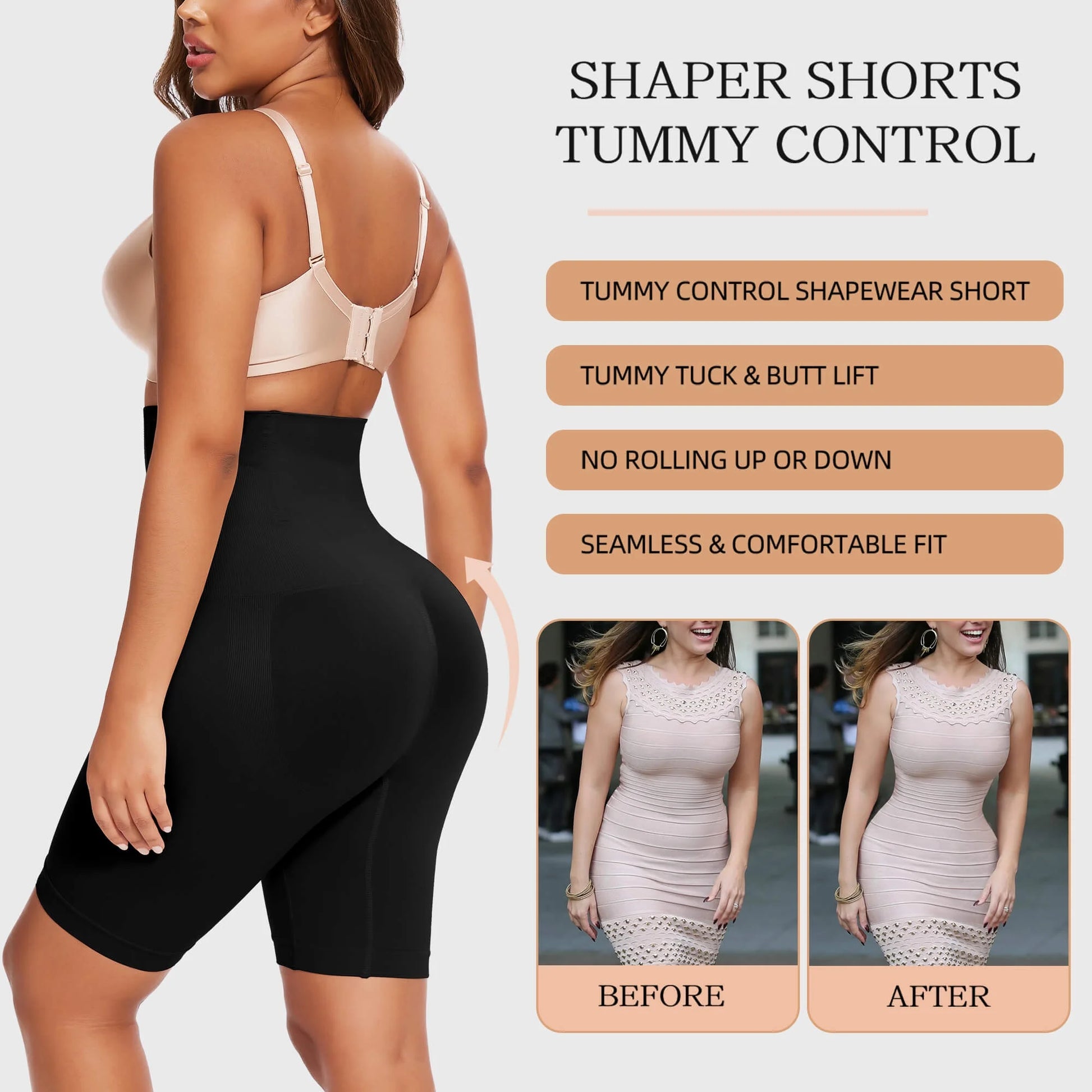 Shapewear Tummy Control Underwear Body Shaper for Women High-Waisted Thigh Slimming Butt Lifting Panties