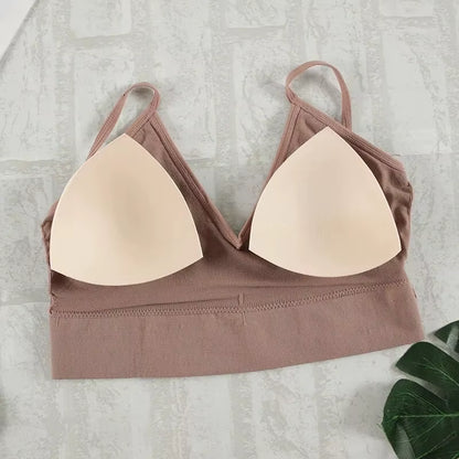 2Pcs Bra Set Underwear Set Women Panties Sexy G-String Seamless Bralette Female Lingerie Soft Tank Crop Top